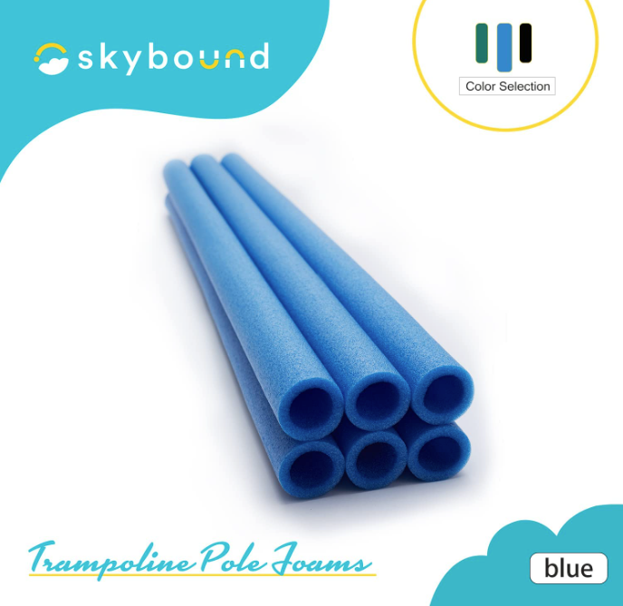 SkyBound Replacement Trampoline Enclosure Foam - Trampolines Poles Cover - Protective Poles Cover Tube Set for Safety Protection - Set of 12 - Blue - SkyBound USA
