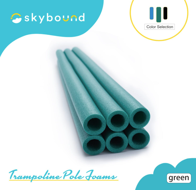 SkyBound Replacement Trampoline Enclosure Foam - Trampolines Poles Cover - Protective Poles Cover Tube Set for Safety Protection - Set of 12 - Green