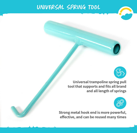 SkyBound Universal Trampoline Spring Tool - Steel J-Hook Style Frame - Blue