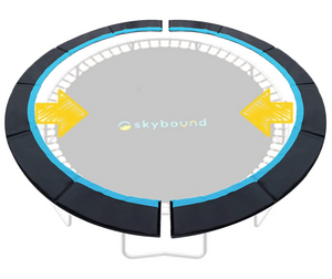 SkyBound Universal Replacement Trampoline Safety Pad - Extra Thick Foam Pad, Comfortable, Long Lasting, and Water-Resistant - Black/Blue Color - 14ft