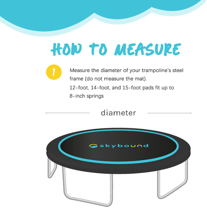 SkyBound 15ft Black/Blue Universal Replacement Trampoline Pad - Extra Thick 2pcs - SkyBound USA