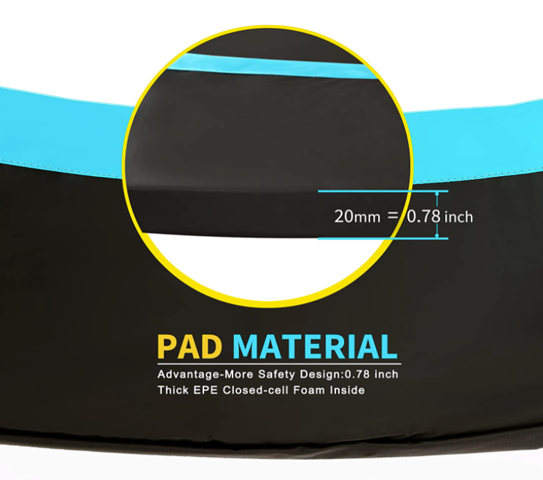 SkyBound 15ft Black/Blue Universal Replacement Trampoline Pad - Extra Thick 2pcs - SkyBound USA