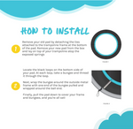 SkyBound 15ft Black/Blue Universal Replacement Trampoline Pad - Extra Thick 2pcs - SkyBound USA