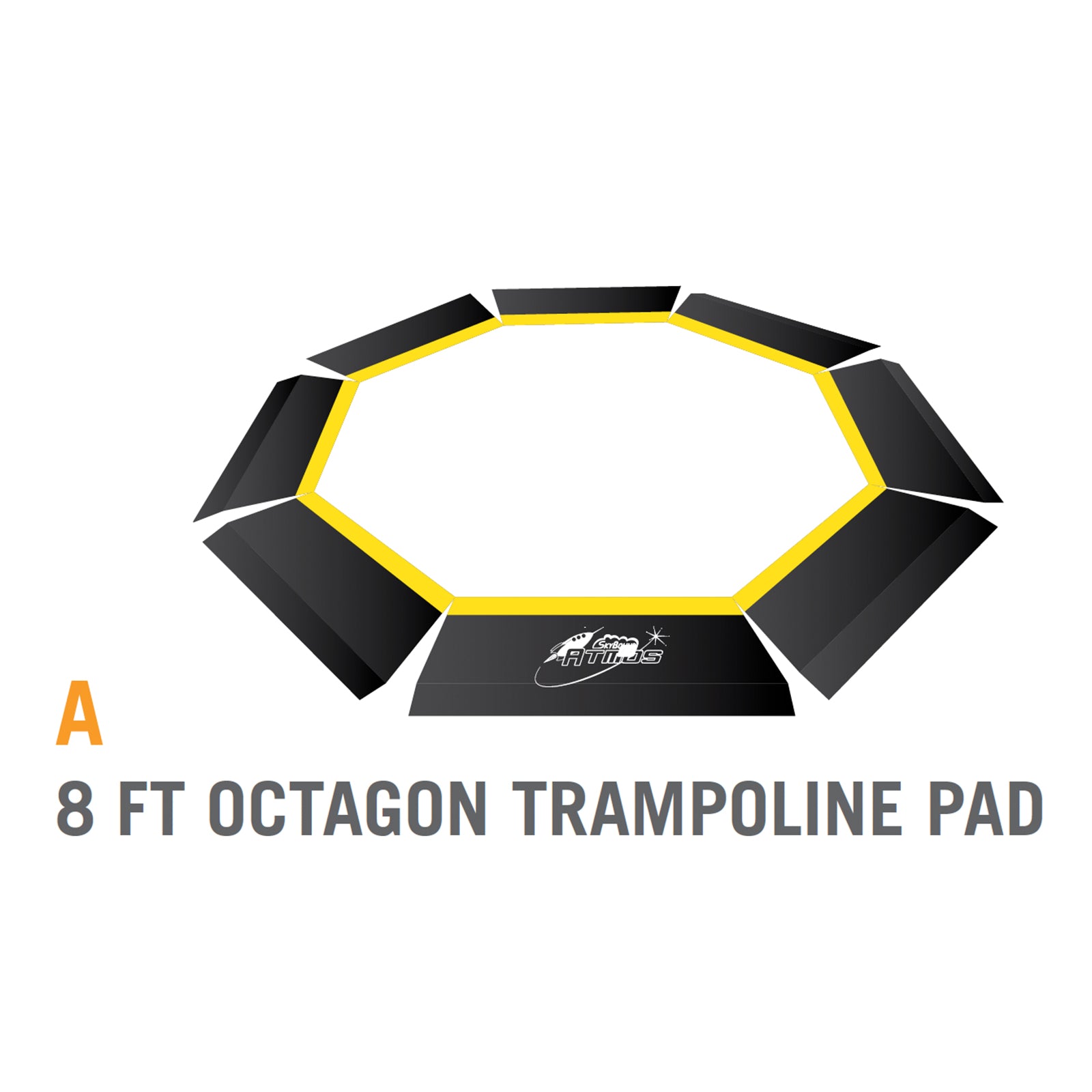 8 Ft Octagon Trampoline Pad for 8 foot Atmos Trampoline Black (Part A)