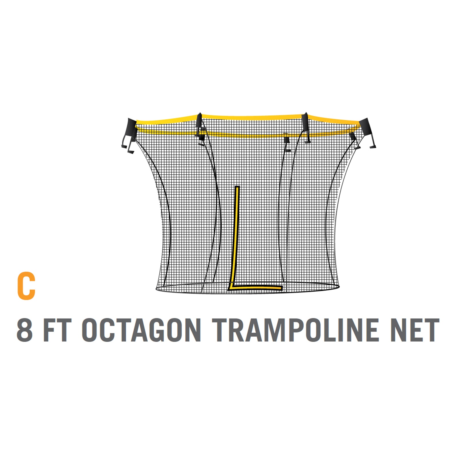 Net for 8 foot Atmos Trampoline - Yellow (Part C)