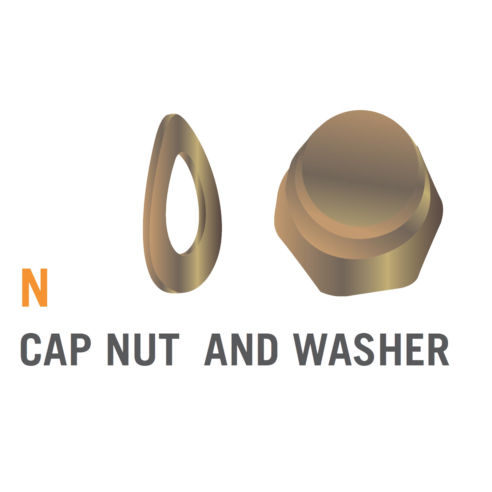 N Cap Nut and Washer for 8 foot Atmos Trampoline