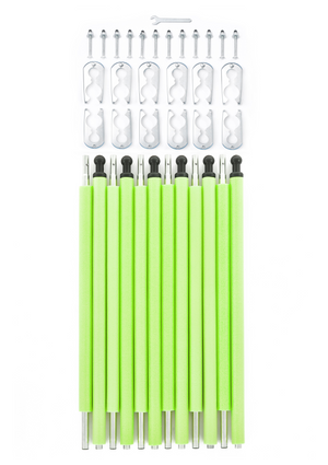 SkyBound Universal Replacement Enclosure Poles and Hardware - Complete Set of 6 Poles - Net not Included - Green.