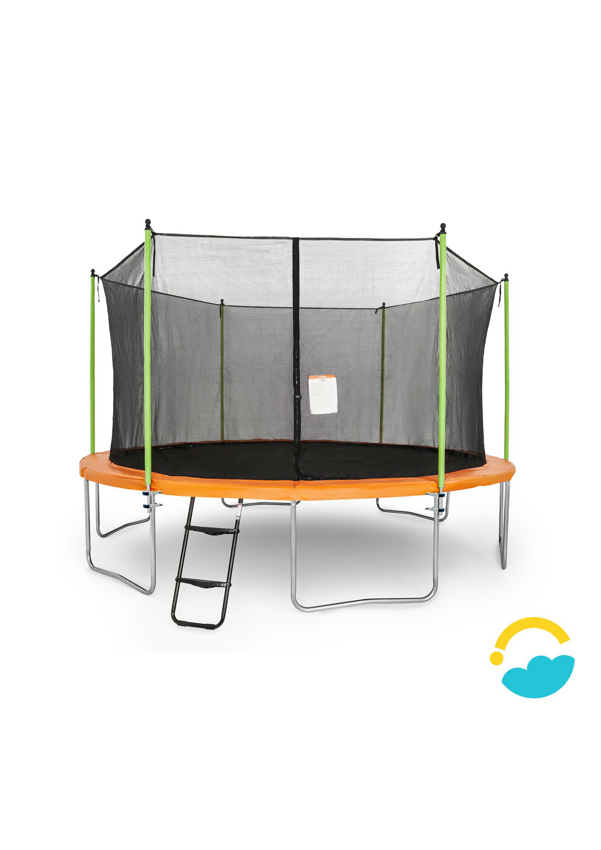 Image of Enclosure Poles attached to the Trampoline.  