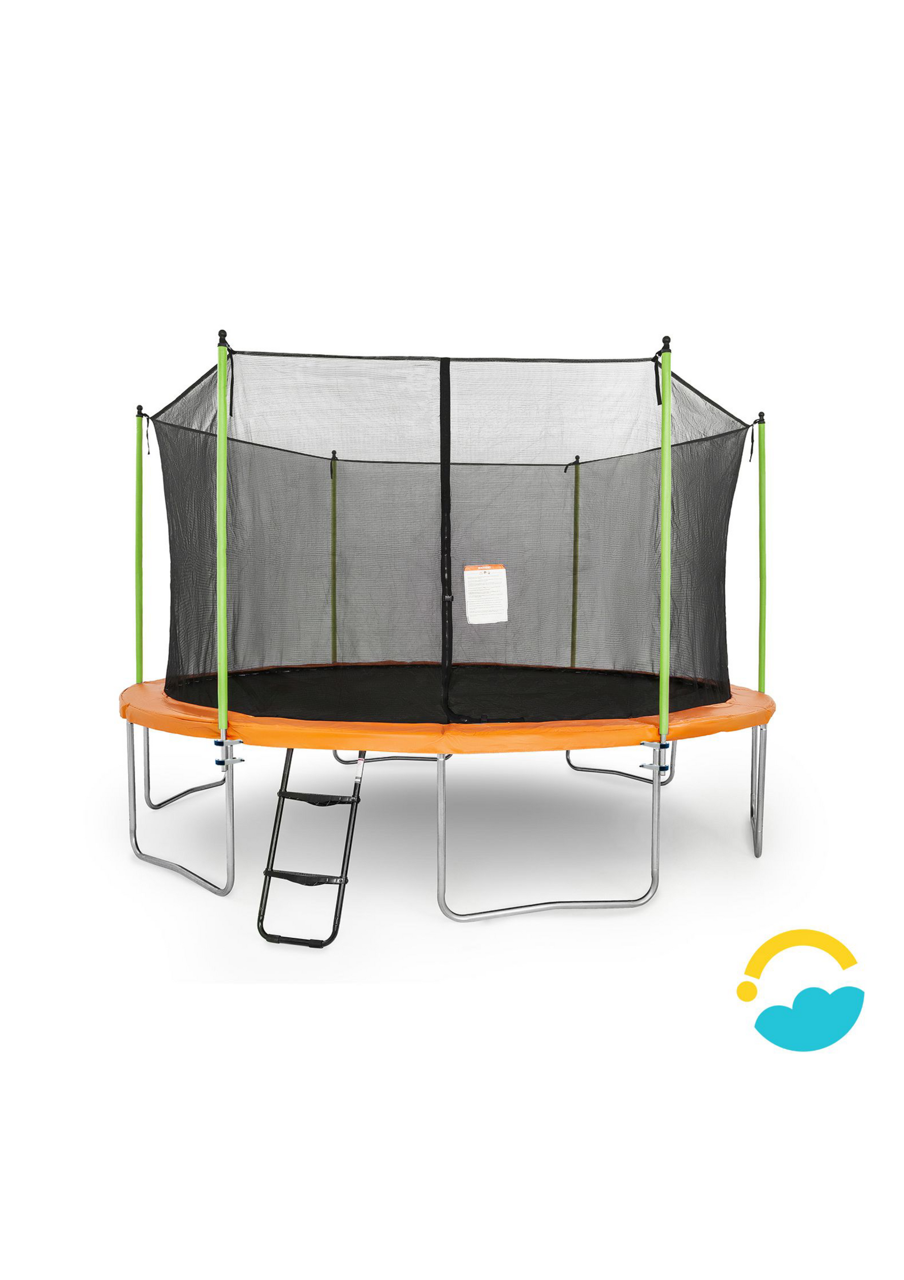 Image of Enclosure Poles attached to the Trampoline.